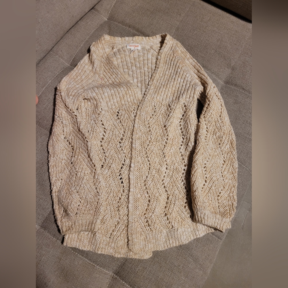 Cat & Jack Girls Cream Cardigan/ Duster